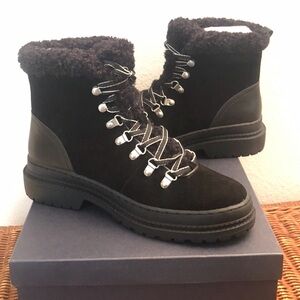 NEW Splendid ‘Yvonne’ Suede Faux Fur Trimmed Hiking Inspired Booties